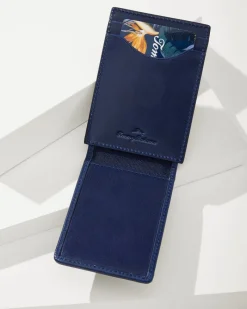 Tommy Bahama Wide Magnetic Wallet Navy Sale