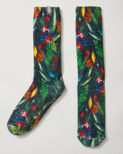 Tommy Bahama Women's Island Soft® Holiday Parrot Socks Black