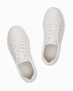 Tommy Bahama Women's OluKai® Pehuea Lī 'Ili Leather Lace-Up Sneakers Bright White Clearance