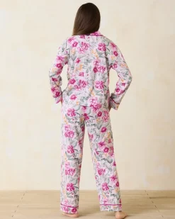 Tommy Bahama Woven Sateen Long Sleeve & Pants Pajama Set Blushing Online