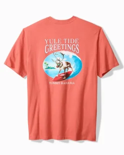 Tommy Bahama Yule Tide Greetings Graphic T-Shirt Red Ginger